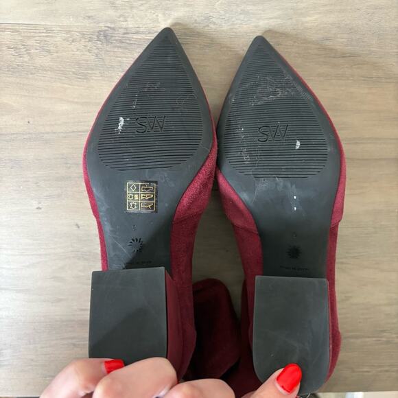 STUART WEITZMAN Yuliana 60 Chelsea Suede Rosewood Red Boot Size 6 - Picture 8 of 10